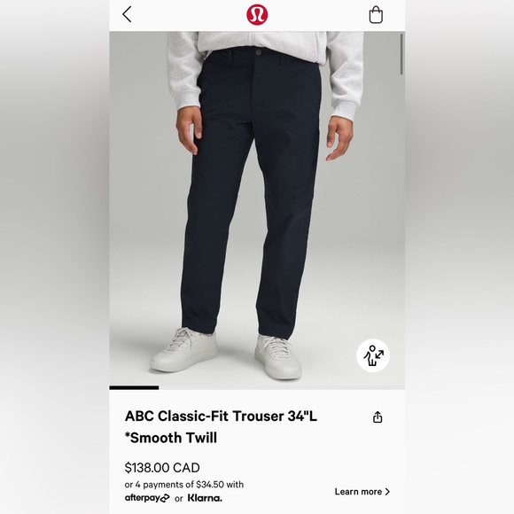 Lululemon ABC Classic-Fit Trouser 32”L (True Navy) - Picture 2 of 9
